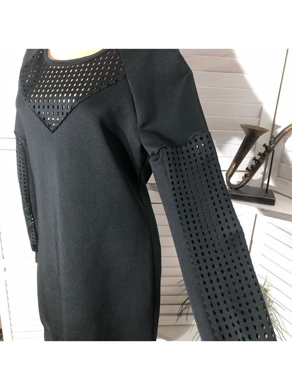 Fabletics Tilly Sweatshirt Mini Dress Knit Mesh Panel Size S - Picture 9 of 15